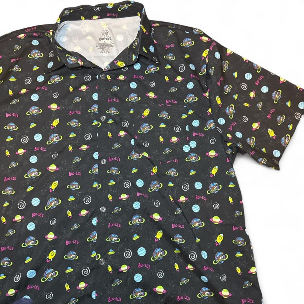 NWT LIMITED EDITION Buc-ee’s Men’s Bucee Space Hawaiian Button-Up Shirt — LARGE - Picture 3 of 6